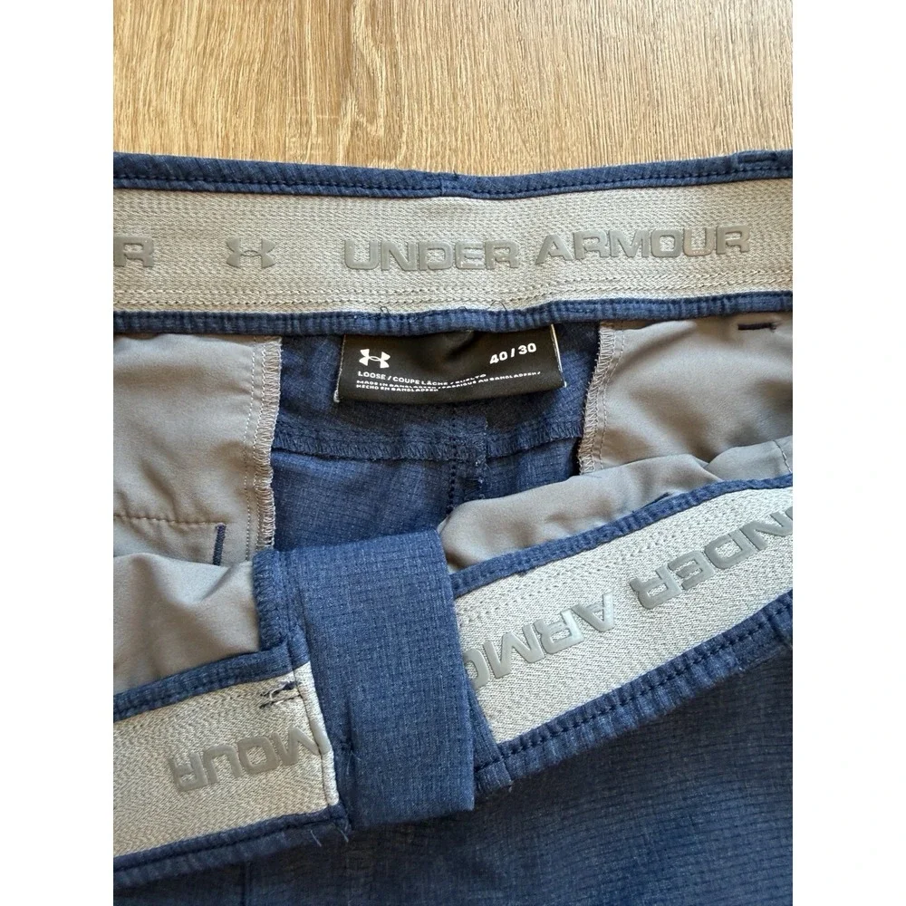 UNDER ARMOUR Match Play Vented Stretch Performance Navy Golf Pants 40 x 30